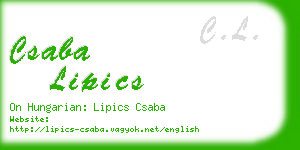 csaba lipics business card